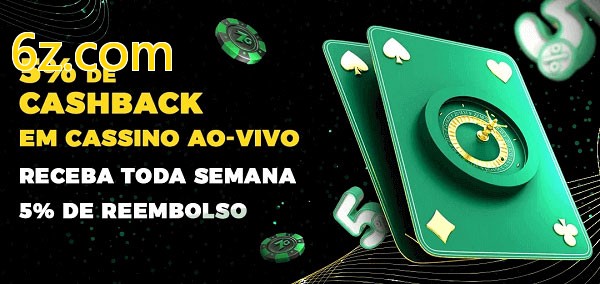 Promoções do cassino ao Vivo 6z.com